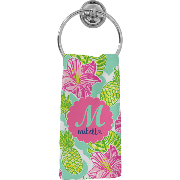 Custom Preppy Hibiscus Hand Towel - Full Print (Personalized)