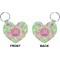 Preppy Hibiscus Heart Keychain (Front + Back)