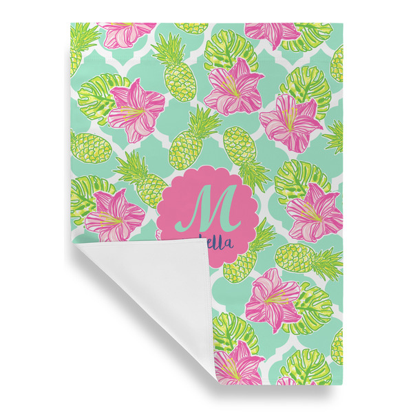 Preppy Hibiscus House Flags - Single Sided - FRONT FOLDED