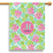 Preppy Hibiscus 28" House Flag - Single Sided (Personalized)