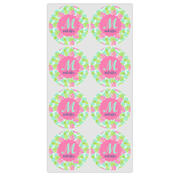 Preppy Hibiscus Icing Circle - Medium - Set of 8