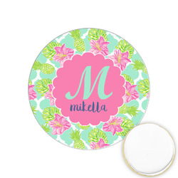 Preppy Hibiscus Printed Cookie Topper - 1.25" (Personalized)