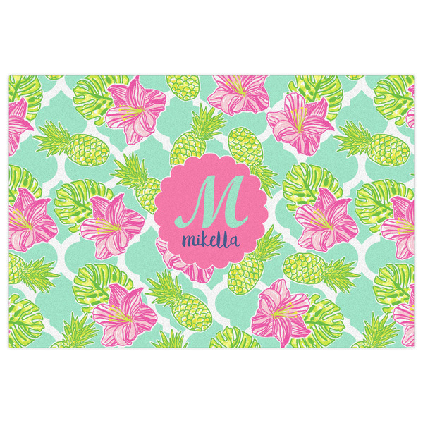 Preppy Hibiscus Indoor / Outdoor Rug - 2'x3' - Front Flat