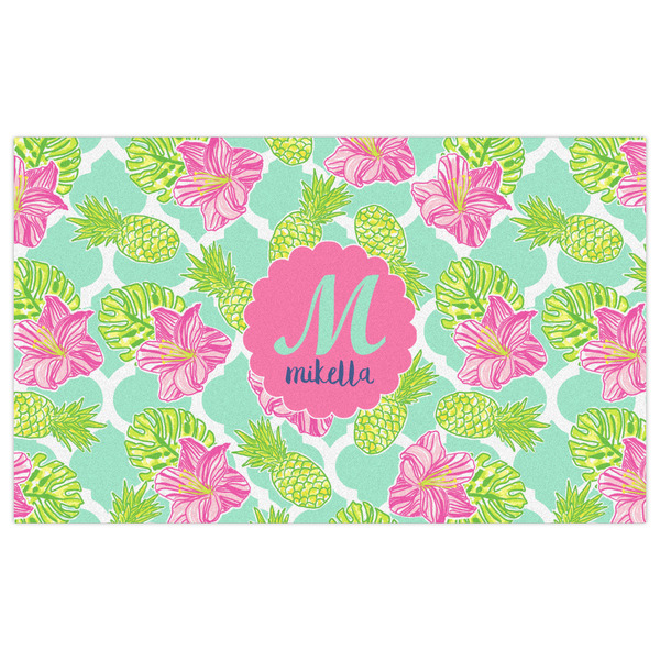 Preppy Hibiscus Indoor / Outdoor Rug - 3'x5' - Front Flat