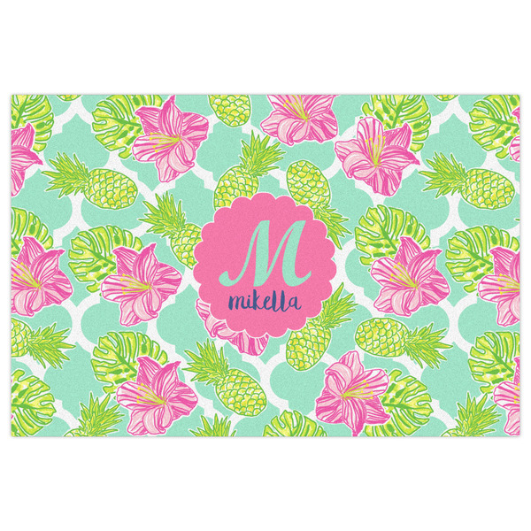 Preppy Hibiscus Indoor / Outdoor Rug - 4'x6' - Front Flat