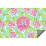 Preppy Hibiscus Indoor / Outdoor Rug - 6'x8' w/ Name and Initial
