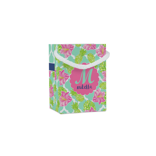 Custom Preppy Hibiscus Jewelry Gift Bags - Gloss (Personalized)