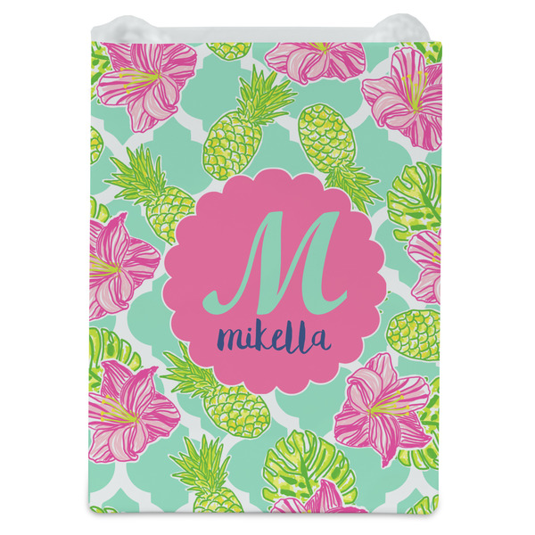 Preppy Hibiscus Jewelry Gift Bag - Matte - Front