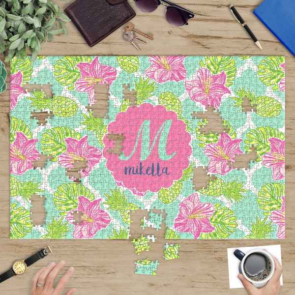 Preppy Hibiscus Jigsaw Puzzle 1014 Piece - In Context