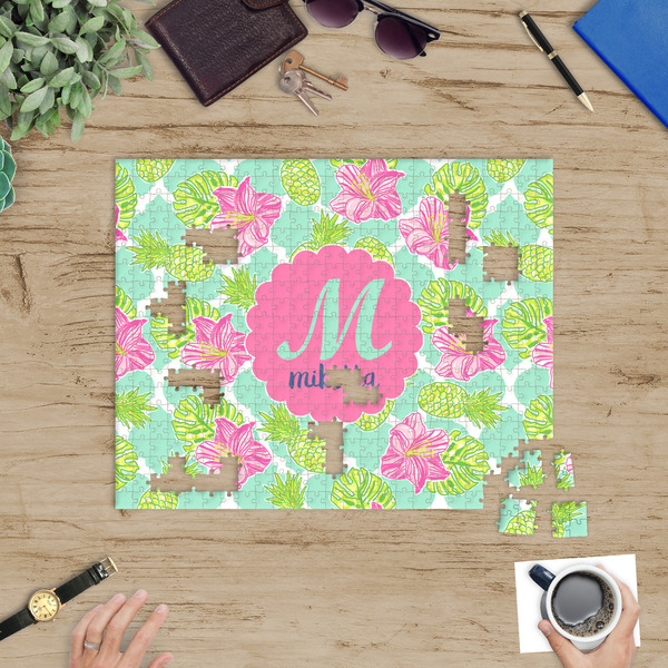Preppy Hibiscus Jigsaw Puzzle 500 Piece - In Context