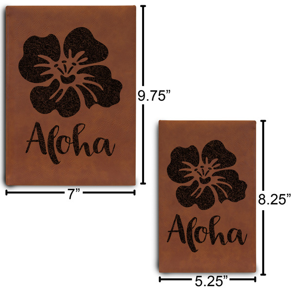 Preppy Hibiscus Journal Size Comparisons w/ Dimensions