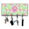 Preppy Hibiscus Key Hanger w/ 4 Hooks w/ Name and Initial