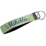 Preppy Hibiscus Webbing Keychain Fob - Small (Personalized)