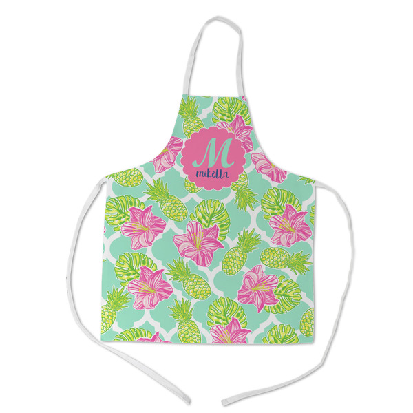 Custom Preppy Hibiscus Kid's Apron w/ Name and Initial