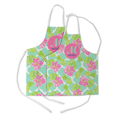 Preppy Hibiscus Kid's Apron w/ Name and Initial