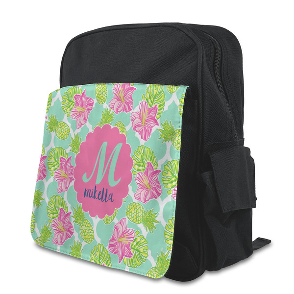 Custom Preppy Hibiscus Preschool Backpack (Personalized)