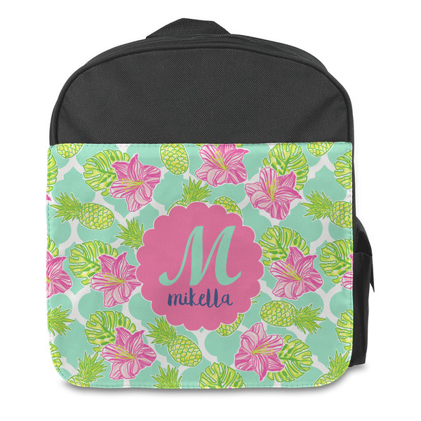 Preppy Hibiscus Kids Backpack - Front