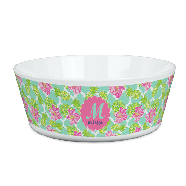 Custom Preppy Hibiscus Kid's Bowl (Personalized)