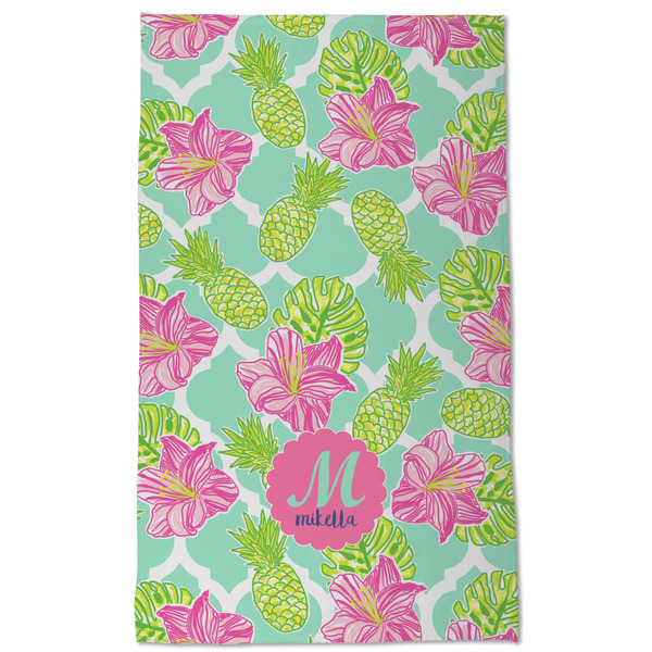 Preppy Hibiscus Kitchen Towel - Poly Cotton - Full Front