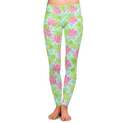 Preppy Hibiscus Ladies Leggings - Extra Large