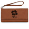 Preppy Hibiscus Ladies Wallet - Leather - Rawhide - Front View