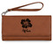 Preppy Hibiscus Ladies Leatherette Wallet - Laser Engraved - Rawhide (Personalized)