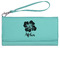 Preppy Hibiscus Ladies Wallet - Leather - Teal - Front View