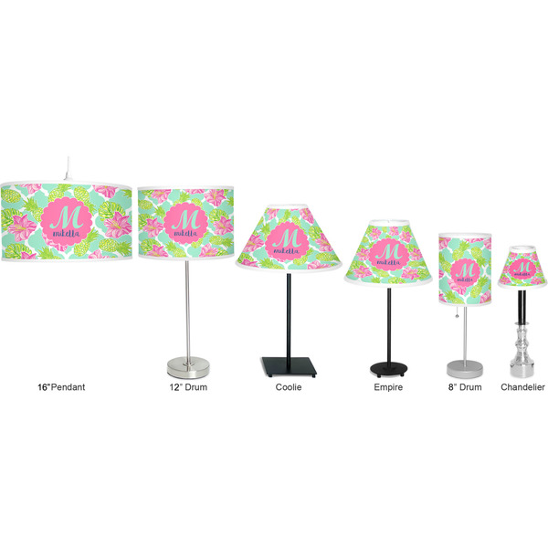 Preppy Hibiscus Lamp Full View Size Comparison