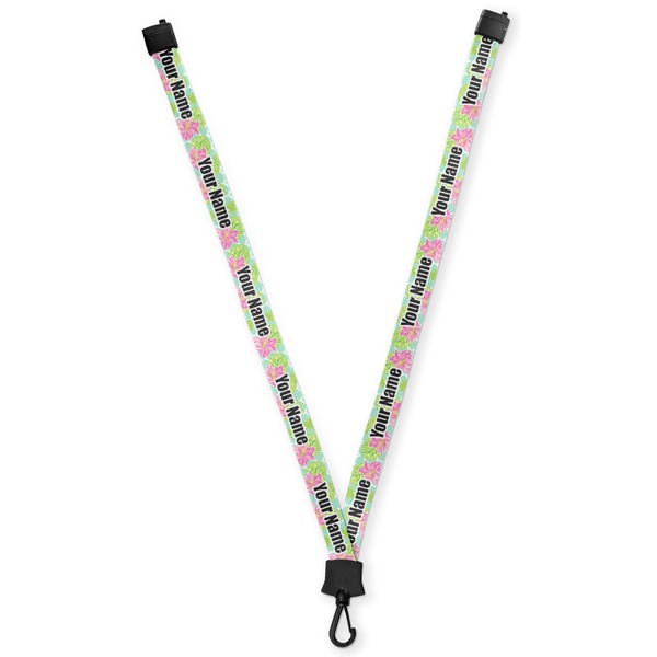 Custom Preppy Hibiscus Lanyard (Personalized)