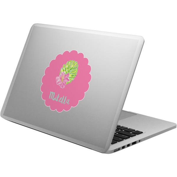 Custom Preppy Hibiscus Laptop Decal (Personalized)