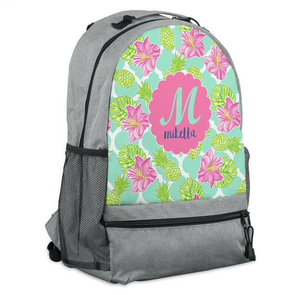 Custom Preppy Hibiscus Backpack (Personalized)