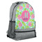 Preppy Hibiscus Large Backpack - Gray - Angled View