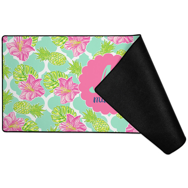 Preppy Hibiscus Large Gaming Mats - FRONT W/ FOLD