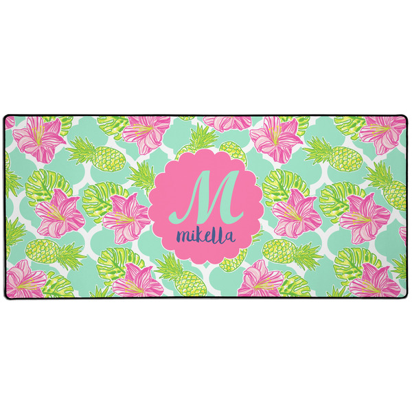 Custom Preppy Hibiscus 3XL Gaming Mouse Pad - 35" x 16" (Personalized)