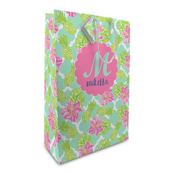 Preppy Hibiscus Large Gift Bag (Personalized)