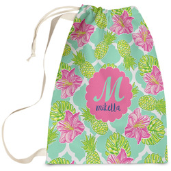 Preppy Hibiscus Laundry Bag - Large (Personalized)