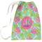 Preppy Hibiscus Large Laundry Bag - Front View