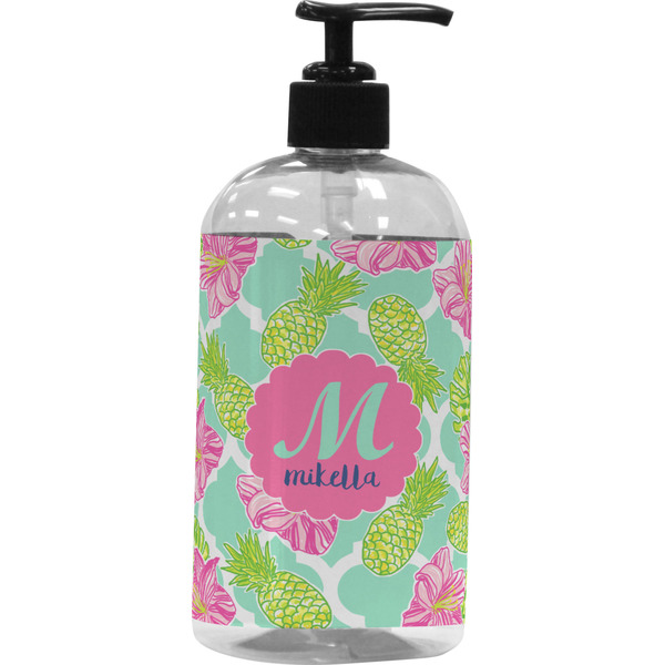 Custom Preppy Hibiscus Plastic Soap / Lotion Dispenser (Personalized)