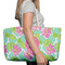 Preppy Hibiscus Large Rope Tote Bag - In Context View