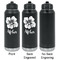 Preppy Hibiscus Laser Engraved Water Bottles - 2 Styles - Front & Back View