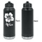 Preppy Hibiscus Laser Engraved Water Bottles - Front Engraving - Front & Back View