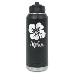 Preppy Hibiscus Water Bottles - Laser Engraved - Front & Back (Personalized)