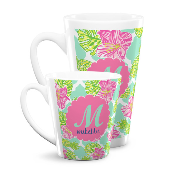 Preppy Hibiscus Latte Mugs Main