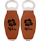 Preppy Hibiscus Leather Bar Bottle Opener - Front and Back