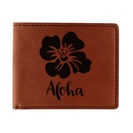 Preppy Hibiscus Leatherette Bifold Wallet (Personalized)
