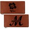 Preppy Hibiscus Leather Checkbook Holder Front and Back