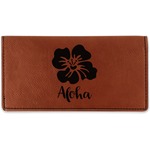 Preppy Hibiscus Leatherette Checkbook Holder - Single Sided (Personalized)
