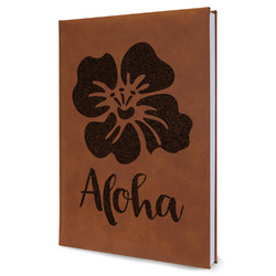 Preppy Hibiscus Leather Sketchbook (Personalized)