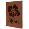 Preppy Hibiscus Leather Sketchbook - Large - Double Sided - Angled View