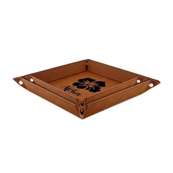 Preppy Hibiscus Leather Valet Trays - PARENT MAIN (both trays)